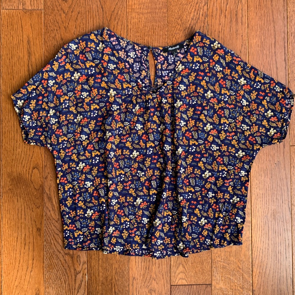 Madewell floral top, size small